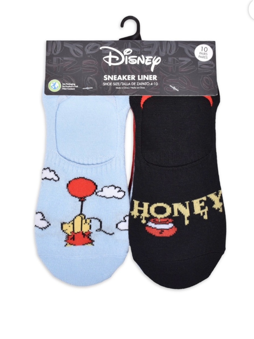 Disney No-Show Sneaker Liner Socks - Light Blue & Black